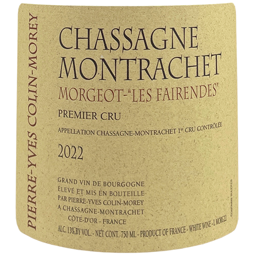 Pierre-Yves Colin-Morey Chassagne-Montrachet 1er Cru "Morgeot Fairendes" 2022