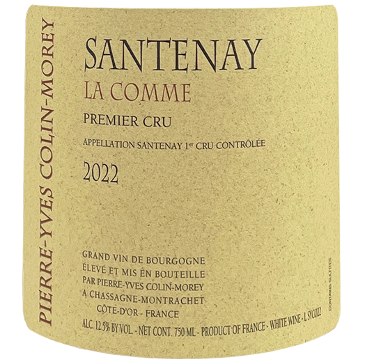 Pierre-Yves Colin-Morey Santenay 1er Cru "La Comme" 2022