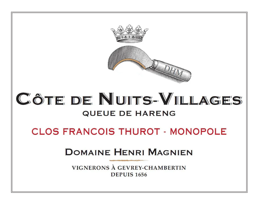 Henri Magnien Côte de Nuits Villages “Queue de Hareng” Clos François Thurot Monopole 2023 1.5L
