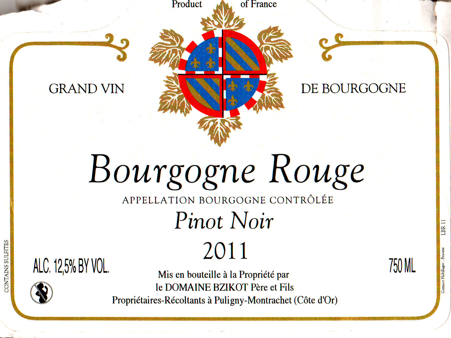 Bzikot Bourgogne Rouge 2011