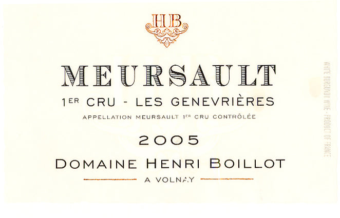Henri Boillot Meursault 1er Cru "Genevrieres" 2018