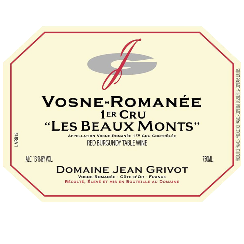 Domaine Jean Grivot Vosne-Romanee 1er Cru "Les Beaux Monts" 1999
