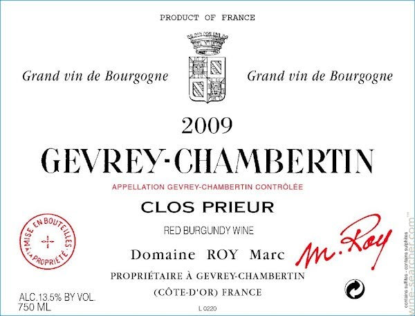 Marc Roy Gevrey-Chambertin 1er Cru "Clos Prieur" 2015