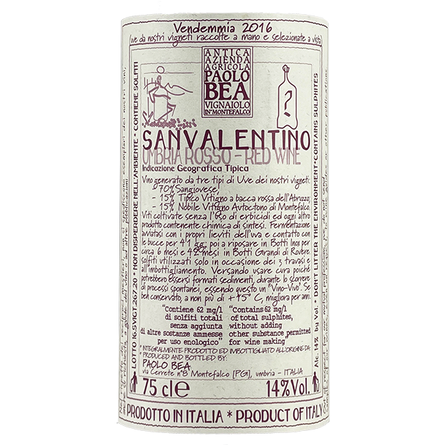2016 Paolo Bea San Valentino Umbria Rosso