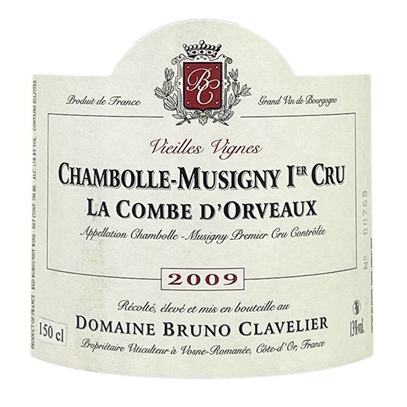 Bruno Clavelier Chambolle-Musigny 1er Cru "Combe d'Orveaux" 2017 bottle - Vins Rare
