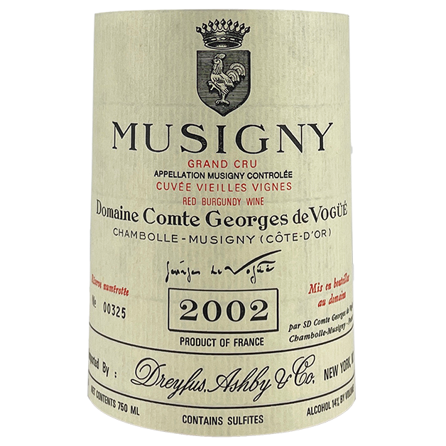 Domaine Comte Georges de Vogue Musigny Grand Cru 2002 bottle - Vins Rare