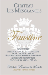 2022 Chateau Les Mesclances Cotes de Provence La Londe Faustine Rose