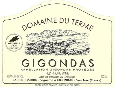 2018 Domaine du Terme Gigondas Tradition Rouge