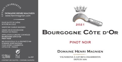 2021 Henri Magnien Bourgogne Cote d Or Pinot Noir