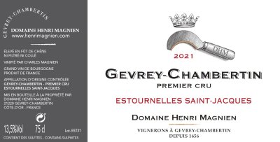 2021 Henri Magnien Gevrey Chambertin 1er Estournelles St Jacques 3.0ltr