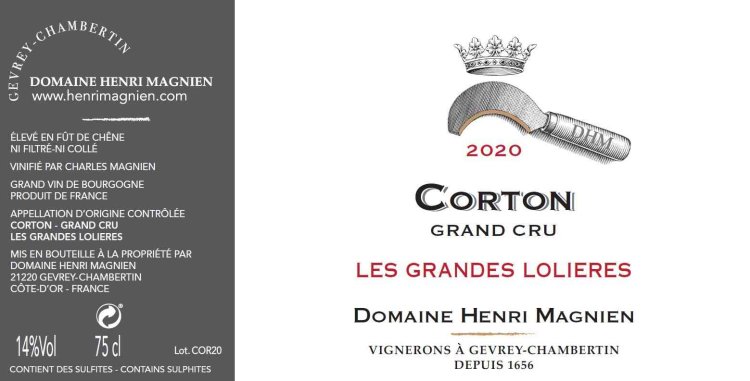 Henri Magnien Corton Grand Cru Les Grandes Loileres - Click Image to Close
