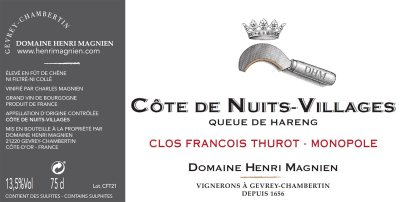 2022 Henri Magnien Cote de Nuits Village Clos Francois Thurot Monopole 1.5ltr