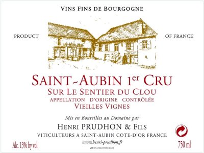 2015 Henri Prudhon St. Aubin 1er Cru "Sur le Sentier du Clou" VV
