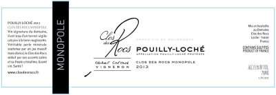 2015 Domaine du Clos des Rocs Pouilly Loche Clos des Rocs Monopole