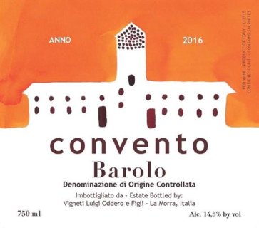 2016 Luigi Oddero Barolo Convento