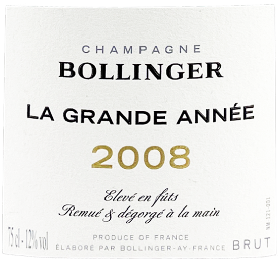 Bollinger Champagne La Grande Annee - Click Image to Close
