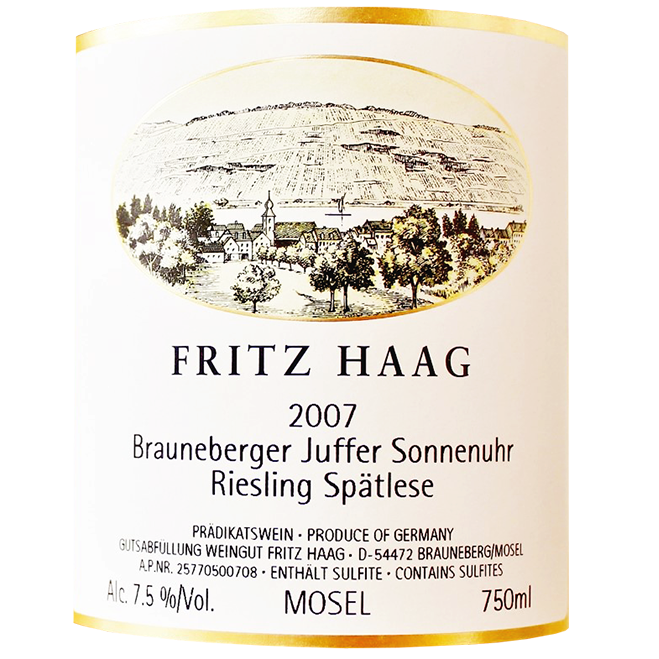 Fritz Haag Brauneberger Juffer Sonnenuhr Riesling Spätlese 2007