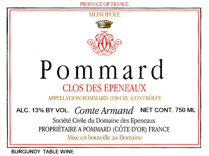 Comte Armand Pommard 1er Cru "Clos des Epeneaux" 2009
