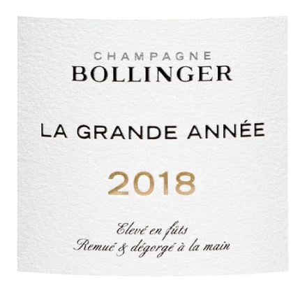 Bollinger Champagne La Grande Année 2018