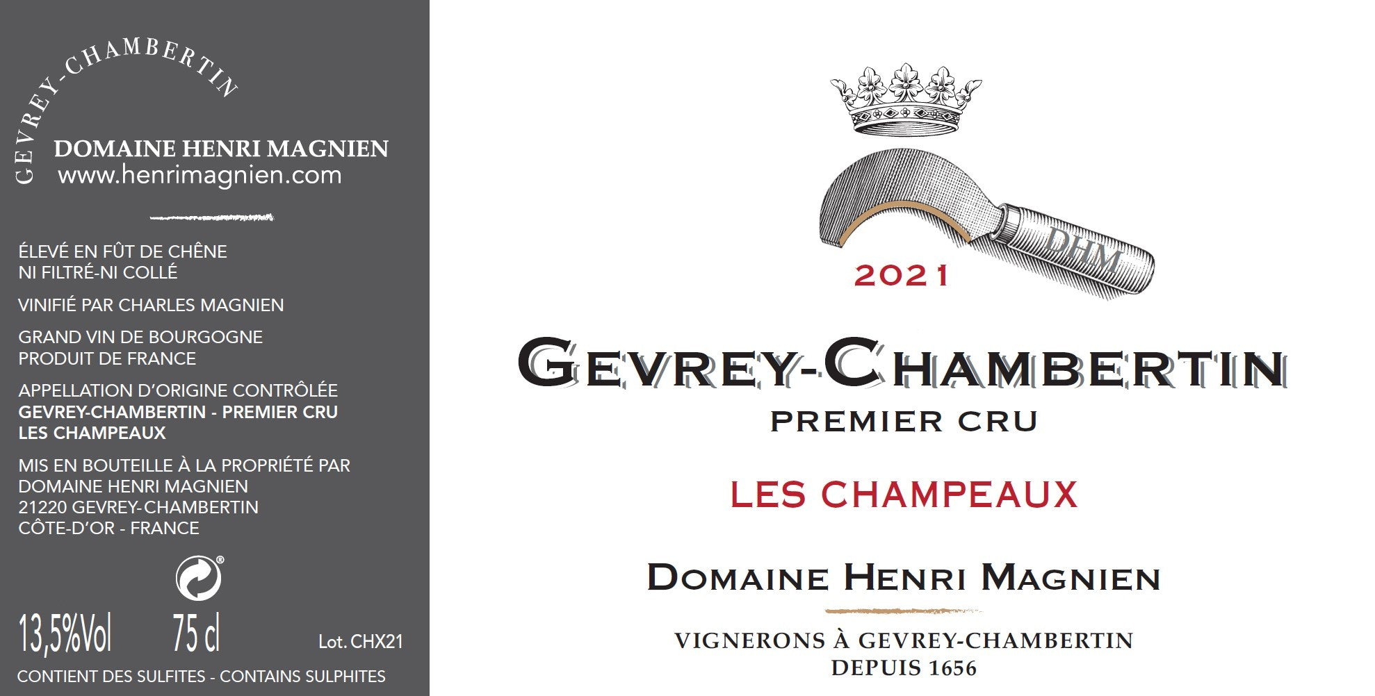 Henri Magnien Gevrey-Chambertin 1er Cru Champeaux 2021 1.5L