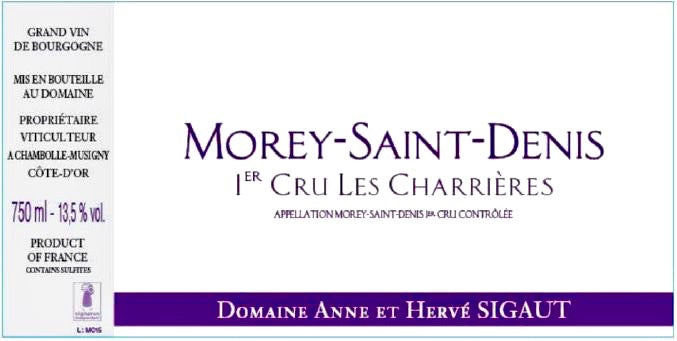 Anne Et Herve Sigaut Morey St. Denis 1er Cru Les Charrieres 2016