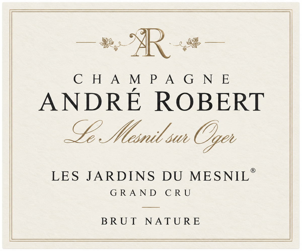 André Robert Champagne Blanc de Blancs Grand Cru Brut Nature “Les Jardins du Mesnil” NV