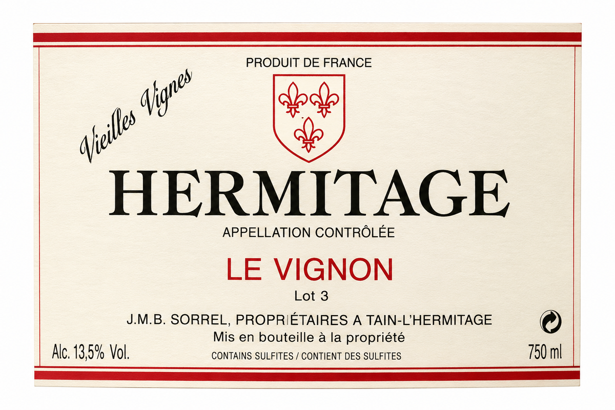 J.M.B. Sorrel Hermitage Rouge “Le Vignon” 2022