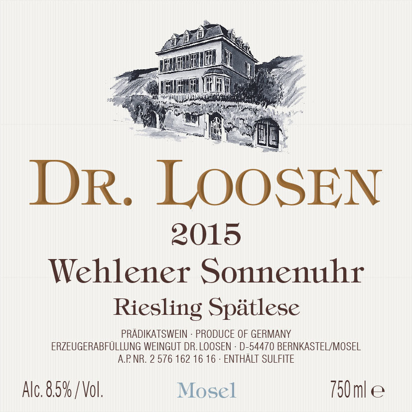 Dr. Loosen Wehlener Sonnenuhr Reisling Spatlese 2015