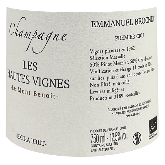 Emmanuel Brochet Champagne 1er Cru "Les Hautes Vignes - Le Mont Benoit" Extra Brut 2018