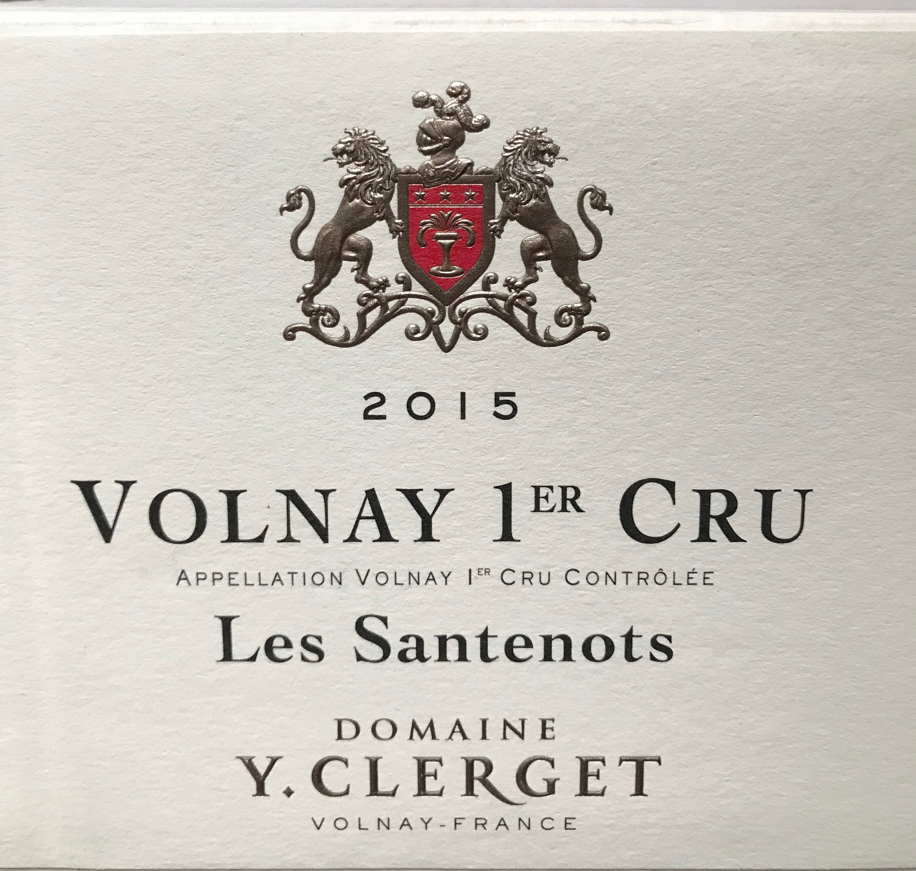Y. Clerget Volnay 1er Cru "Les Santenots" 2017