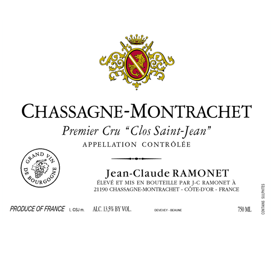 Jean-Claude Ramonet Chassagne-Montrachet 1er Cru "Clos Saint-Jean" Rouge 2021