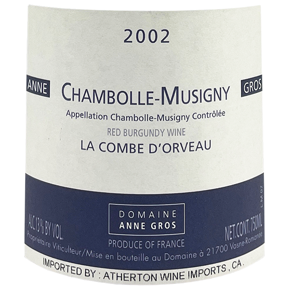 2002 Anne Gros Chambolle Musigny Combe De Orveau