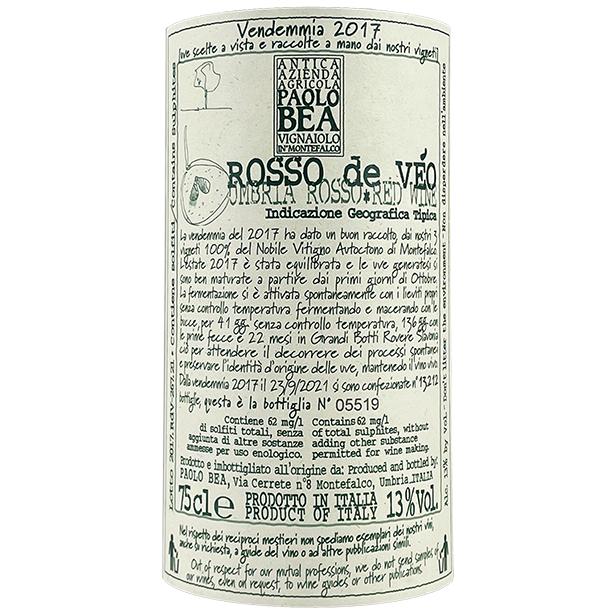 Paolo Bea "Rosso de Veo" Umbria Rosso 2017