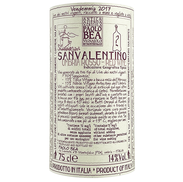 Paolo Bea San Valentino Umbria Rosso 2017