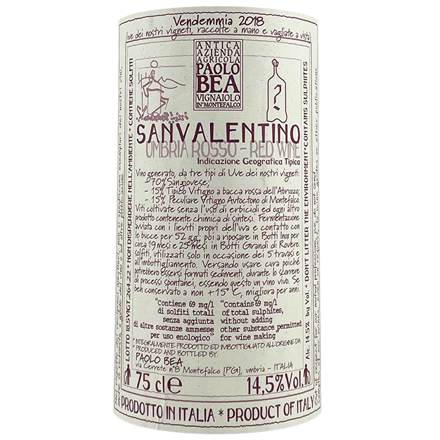 Paolo Bea San Valentino Umbria Rosso 2018