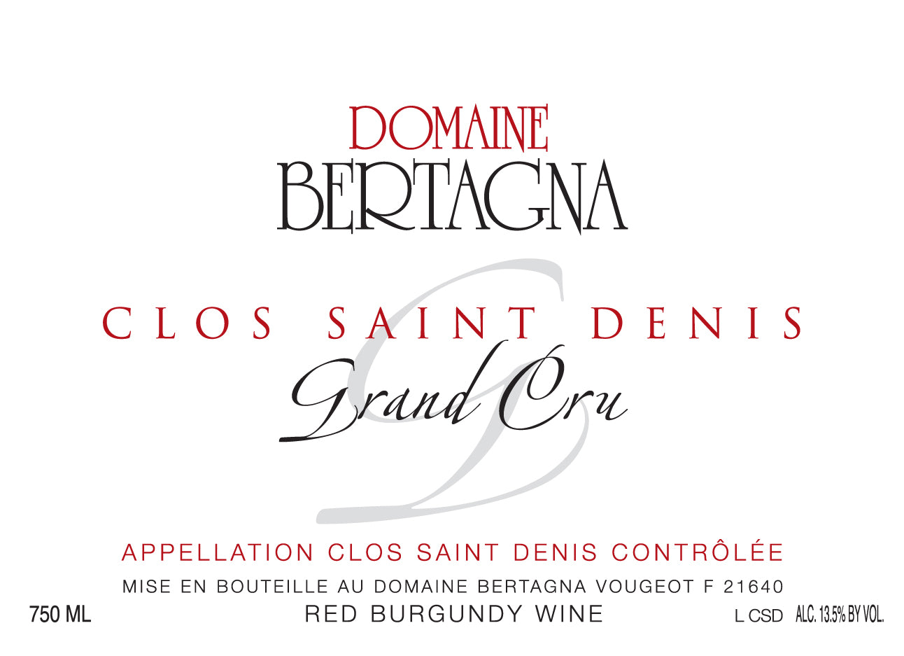 Bertagna Clos Saint-Denis Grand Cru 2002