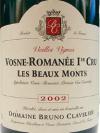 Bruno Clavelier Vosne-Romanee "Les Beaux Monts" 2010