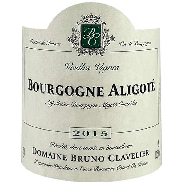 Bruno Clavelier Bourgogne Aligote 2015