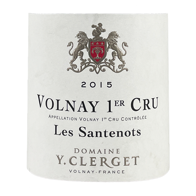 Y. Clerget Volnay 1er Cru "Les Santenots" 2015 bottle - Vins Rare