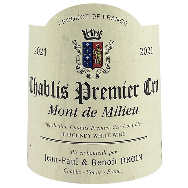Jean-Paul & Benoît Droin Chablis 1er Cru “Mont de Milieu” 2014 bottle - Vins Rare