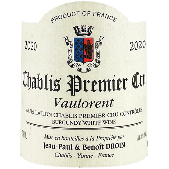 Jean-Paul & Benoît Droin Chablis 1er Cru “Vaulorent” 2020