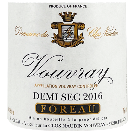 2016 Foreau Domaine Du Clos Naudin Vouvray Demi Sec