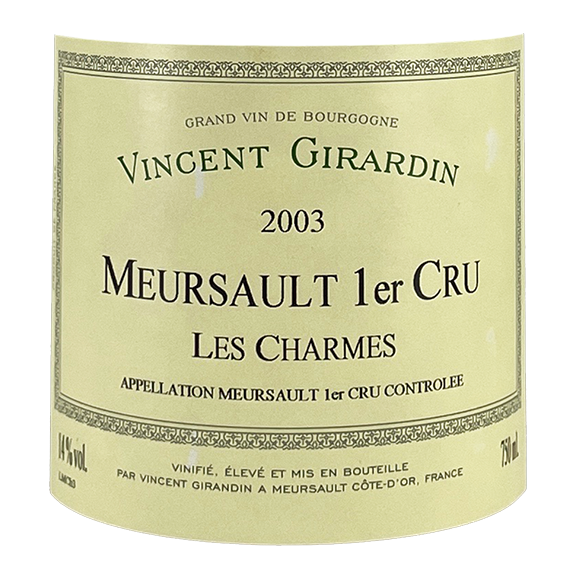 Vincent Girardin Meursault 1er Cru "Charmes" bottle - Vins Rare