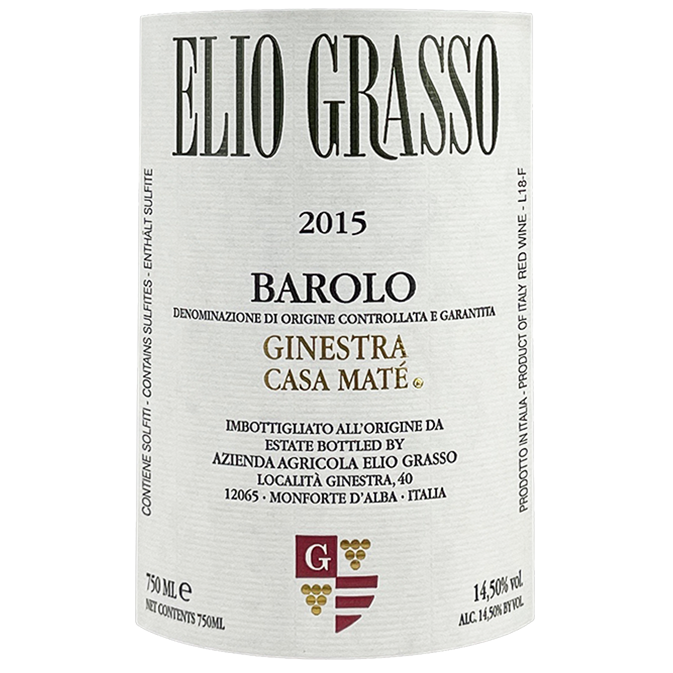 2015 Elio Grasso Barolo Ginestra Vigna Casa Mate