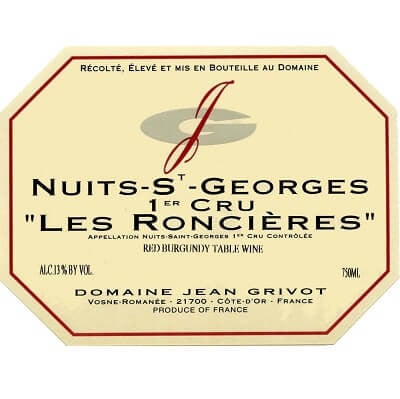 Domaine Jean Grivot Nuits-Saint-Georges 1er Cru "Les Roncieres" 1999