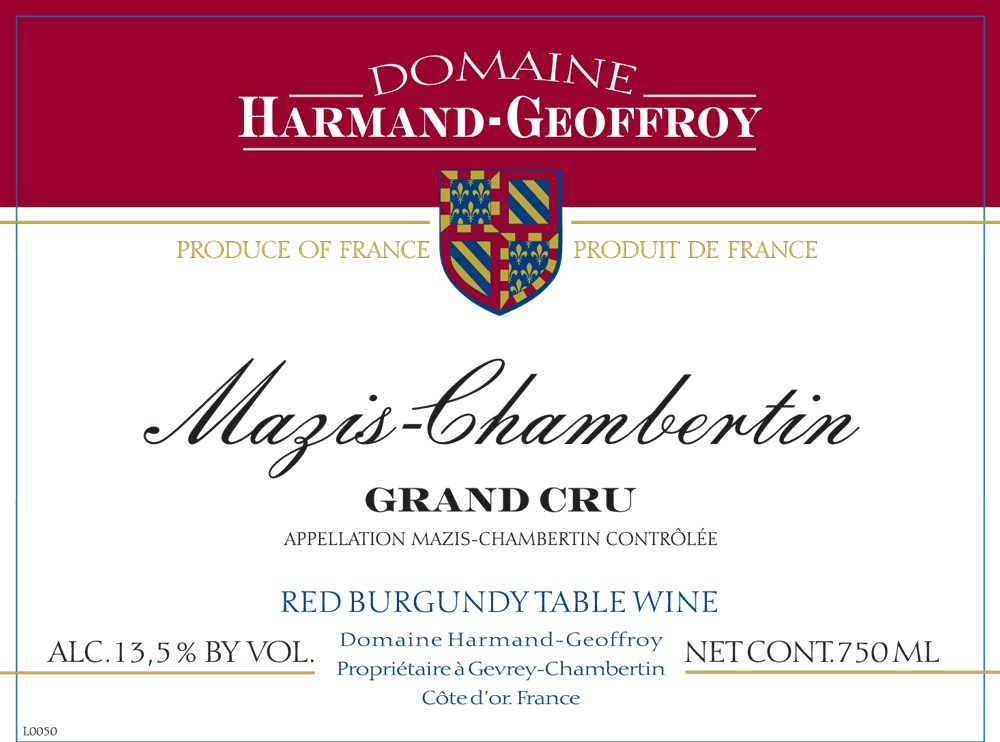 Harmand-Geoffroy Gevrey-Chambertin 1er Cru “La Bossiere” 2015