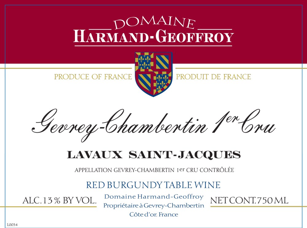 Harmand-Geoffroy Gevrey-Chambertin 1er Cru “Lavaux Saint-Jacques” 2015