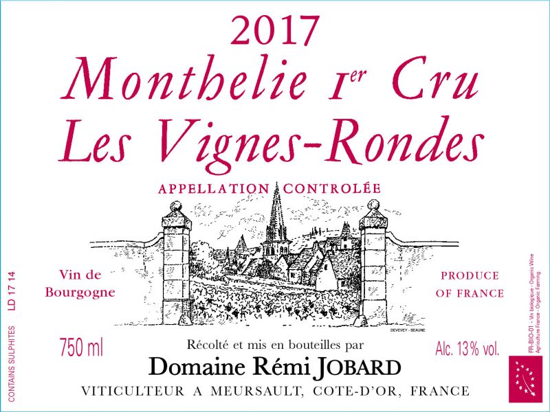 Remi Jobard Monthelie 1er Cru "Les Vignes Rondes" 2017