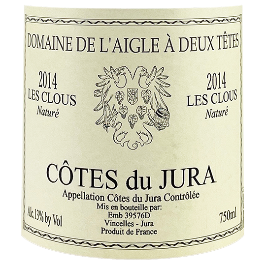 2014 Domaine L'Aigle A Deux Tetes Cotes Du Jura Les Clous Blanc