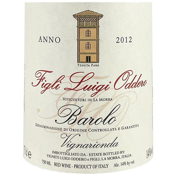 Luigi Oddero Barolo Vignarionda 2012